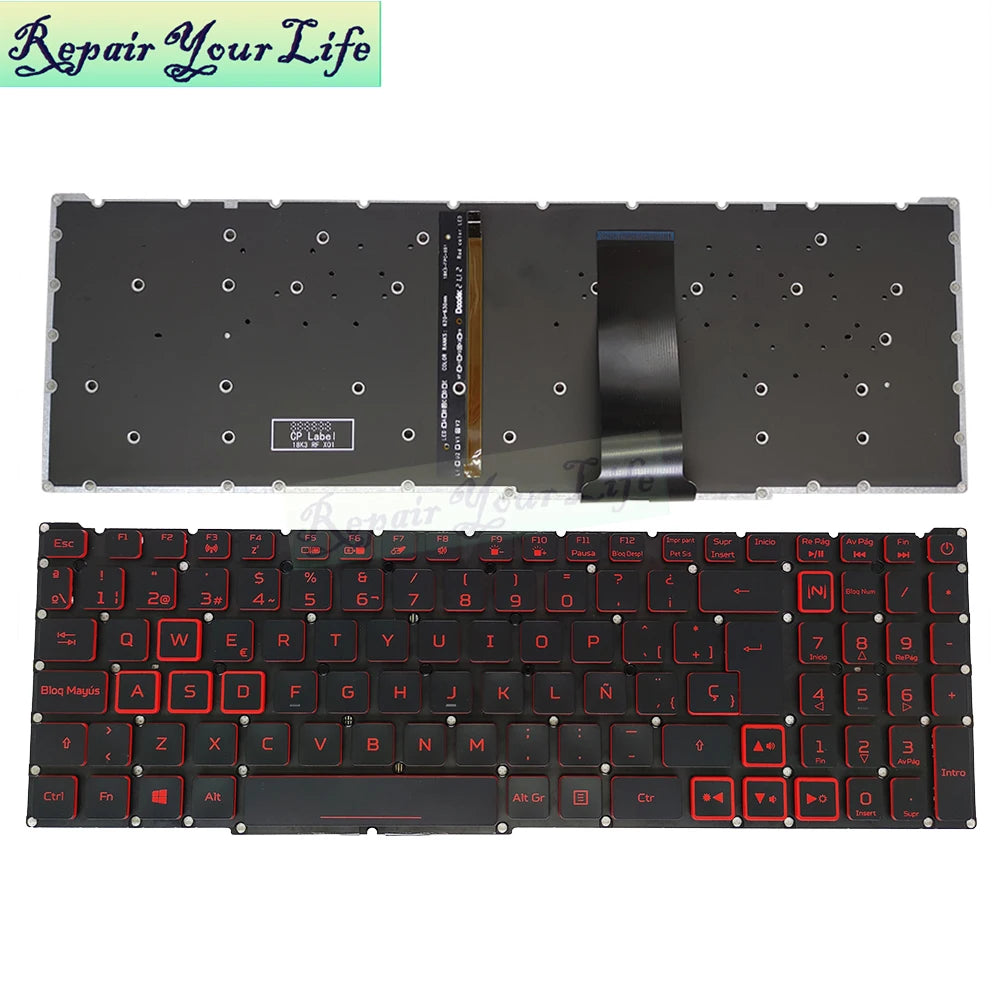 PT-BR Brazil US RU Backlit Keyboard for Nitro 5 AN515-54 AN515-43 AN517-52 AN517-51 AN517-54 AN715-51 Spain LA IT TR GR FR