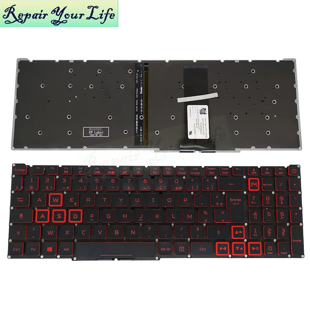 PT-BR Brazil US RU Backlit Keyboard for Nitro 5 AN515-54 AN515-43 AN517-52 AN517-51 AN517-54 AN715-51 Spain LA IT TR GR FR